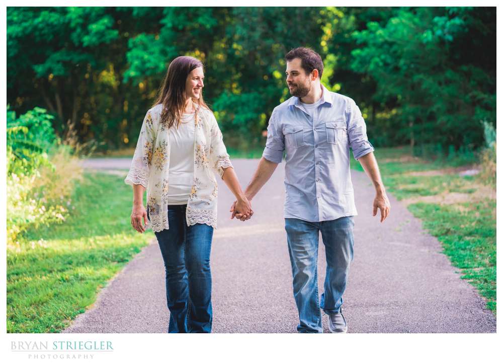 walking engagement photo